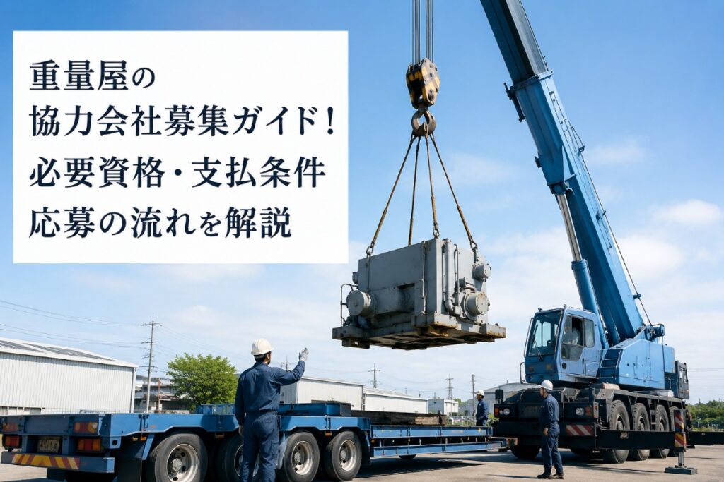 重量屋の協力会社募集ガイド！必要資格・支払条件・応募の流れを解説