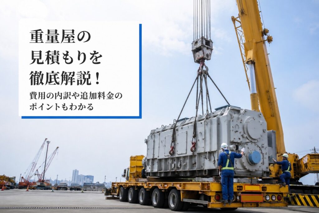 重量屋の見積もりを徹底解説！費用の内訳や追加料金のポイントもわかる