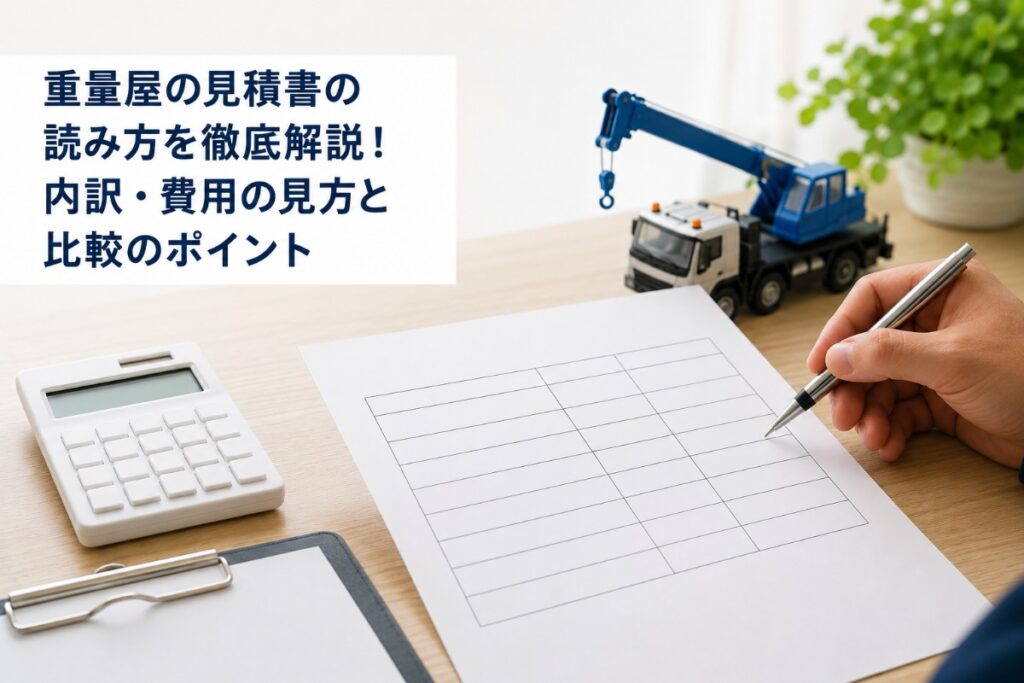 重量屋の見積書の読み方を徹底解説！内訳・費用の見方と比較のポイント
