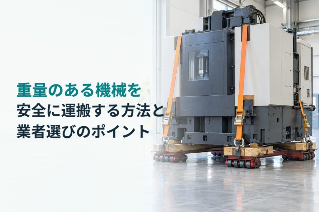 重量のある機械を安全に運搬する方法と業者選びのポイント